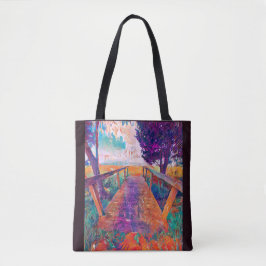 Bridge to peace an A.I.-schilderij Tote Bag