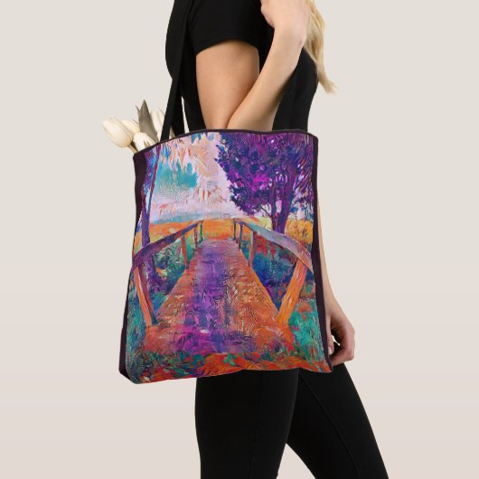 Bridge to peace an A.I.-schilderij Tote Bag (Dichtbij)