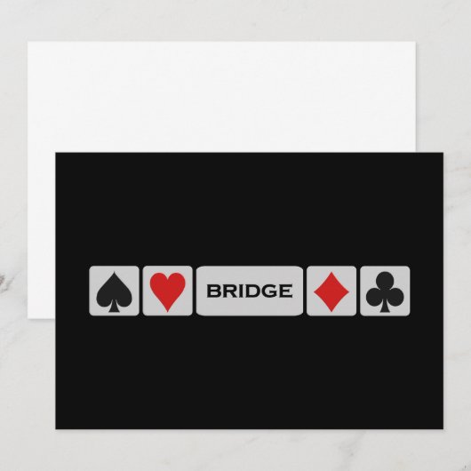 Bridge-uitnodiging - Aanpassen! Kaart (Voorkant / Achterkant)