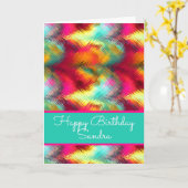 Bridgekleurige Glas in lood Happy Birthday Card Kaart (Gele Bloem)