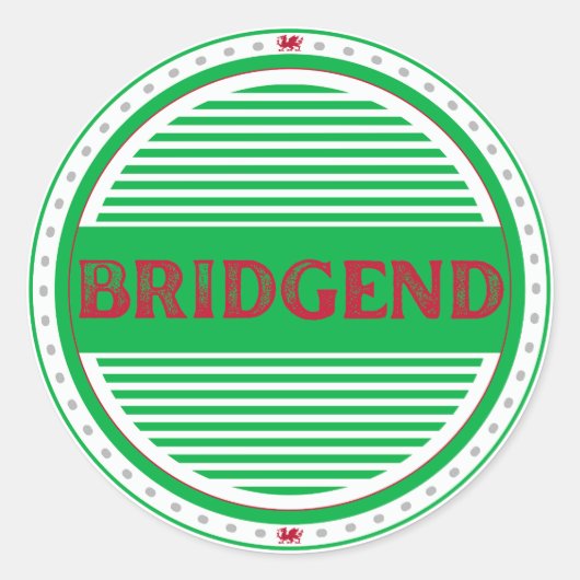 Bridgend City Pride Embleem – Welshe Identiteit Ronde Sticker (Voorkant)