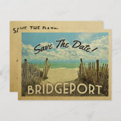 Bridgeport Beach Save the Date Nautical Aankondigingskaart (Voorkant / Achterkant)