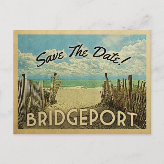 Bridgeport Beach Save the Date Nautical Aankondigingskaart (Voorkant)