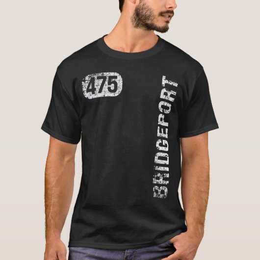 Bridgeport Connecticut 475 Area Code  Retro T-shirt (Voorkant)