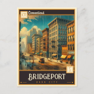 Bridgeport, Connecticut   Antiek Briefkaart