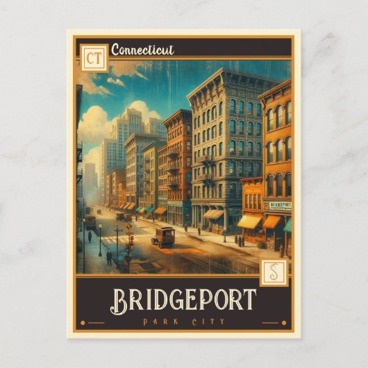 Bridgeport, Connecticut | Antiek Briefkaart (Voorkant)