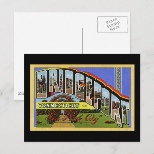 Bridgeport Connecticut Briefkaart (Voorkant / Achterkant)