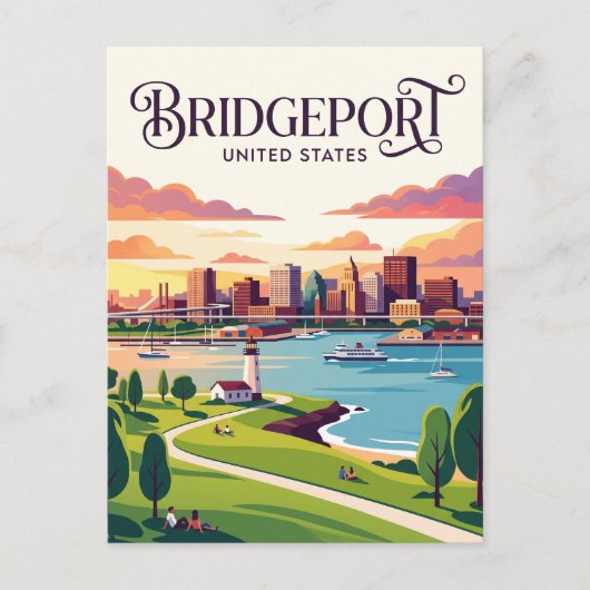Bridgeport Connecticut Briefkaart (Voorkant)