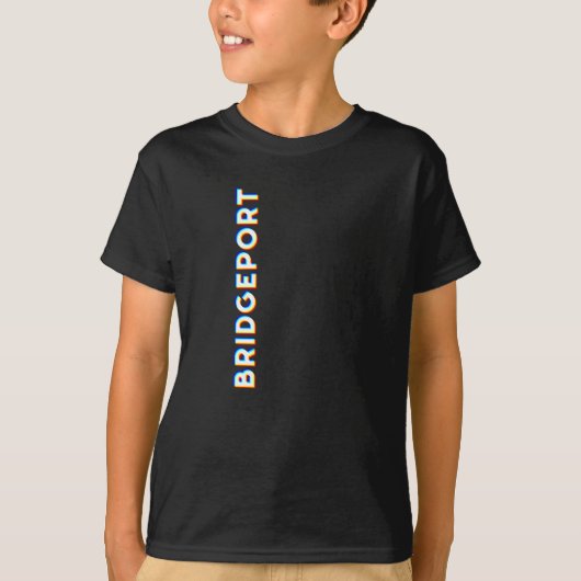 Bridgeport, Connecticut CMYK Glitch Type T-shirt (Voorkant)