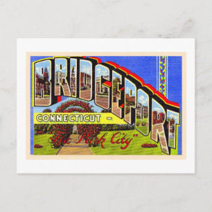Bridgeport Connecticut CT Briefkaart met grote let