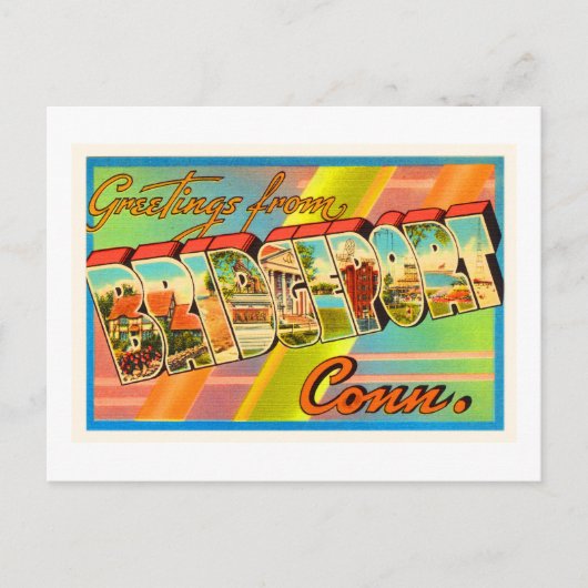 Bridgeport Connecticut CT Vintage Travel Souvenir Briefkaart (Voorkant)