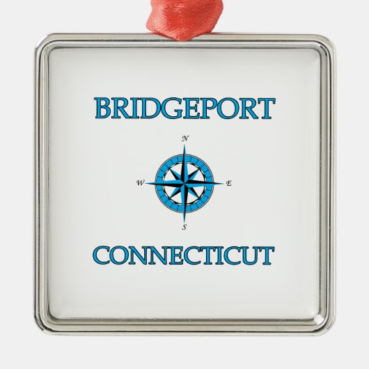 Bridgeport Connecticut Nautical Compass Roos Metalen Ornament (Voorkant)
