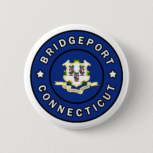 Bridgeport Connecticut Ronde Button 5,7 Cm (Voorkant)