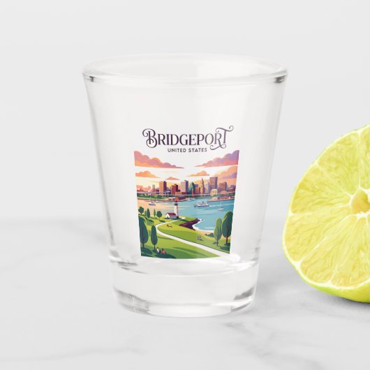 Bridgeport Connecticut Shot Glas (Voorkant)