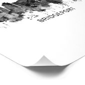 Bridgeport Connecticut Skyline BW Foto Afdruk (Hoek)