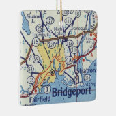 Bridgeport CT  Kaart Keramisch Ornament (Rechts)