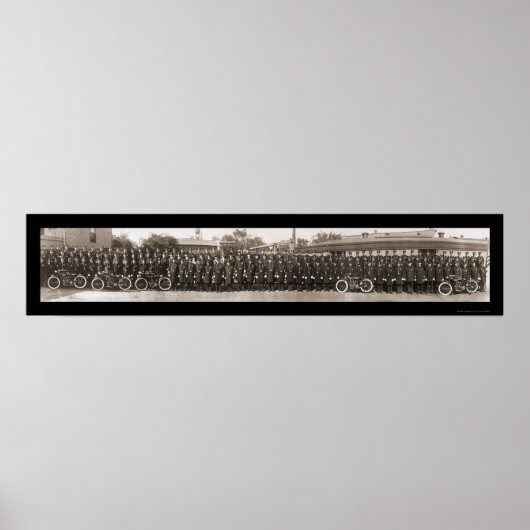 Bridgeport, CT politie foto 1914 Poster (Voorkant)