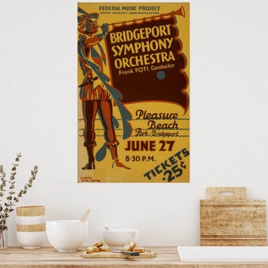 Bridgeport Symphony Orchestra  Music Poster (Keuken)
