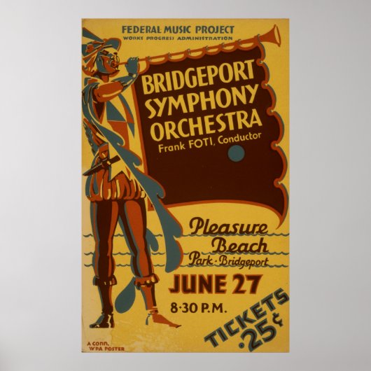 Bridgeport Symphony Orchestra Music Poster (Voorkant)