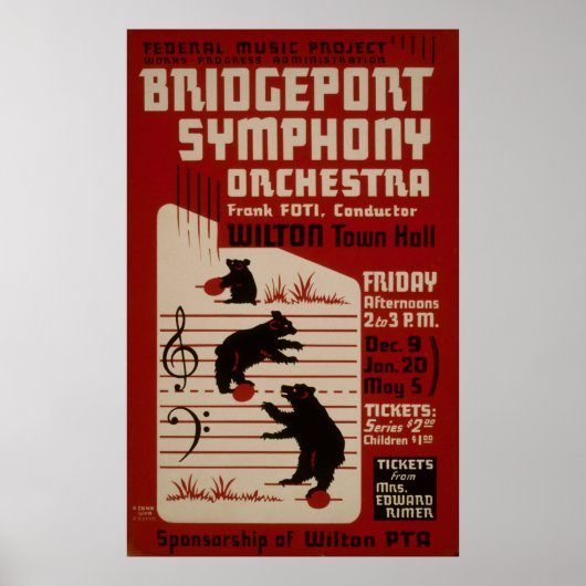 Bridgeport Symphony Orchestra  Music Poster (Voorkant)