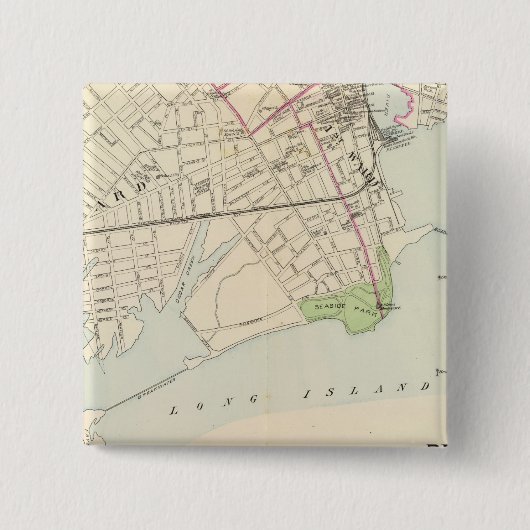 Bridgeport, zuid vierkante button 5,1 cm (Voorkant)