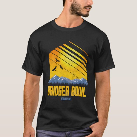Bridger Bowl Montana Bergen Wandelkamp T-shirt (Voorkant)