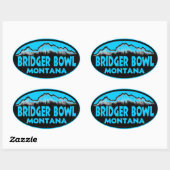 Bridger Bowl Montana blauw ovale stickers (Vel)