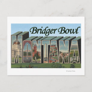 Bridger Bowl, Montana - Grote lettertjes Briefkaart