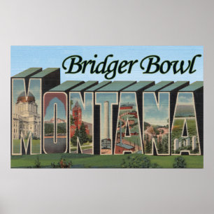 Bridger Bowl, Montana - Grote lettertjes Poster