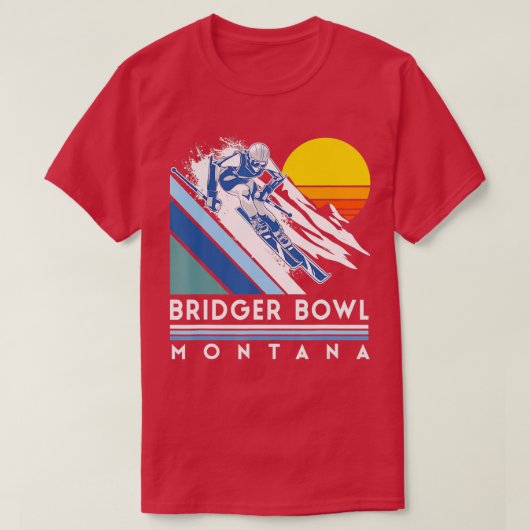 Bridger Bowl Montana Retro Ski T-shirt (Design voorkant)
