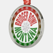 Bridger Bowl Montana roodgroene feestdag Metalen Ornament (Links)