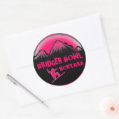 Bridger Bowl Montana roze snowboard stickers (Envelop)