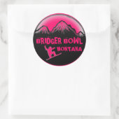 Bridger Bowl Montana roze snowboard stickers (Tas)