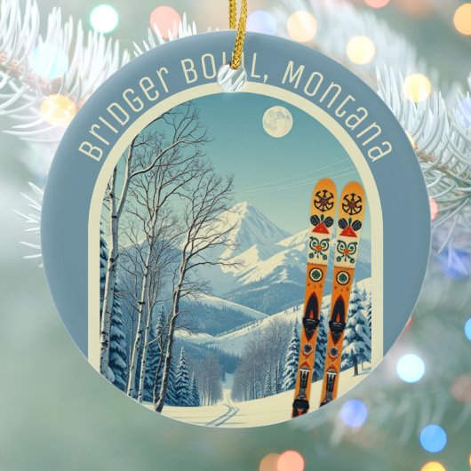 Bridger Bowl Montana ski area souvenir  Keramisch Ornament