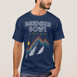 Bridger Bowl Montana Ski Resort 1980s Retro T-shirt