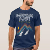 Bridger Bowl Montana Ski Resort 1980s Retro T-shirt (Voorkant)