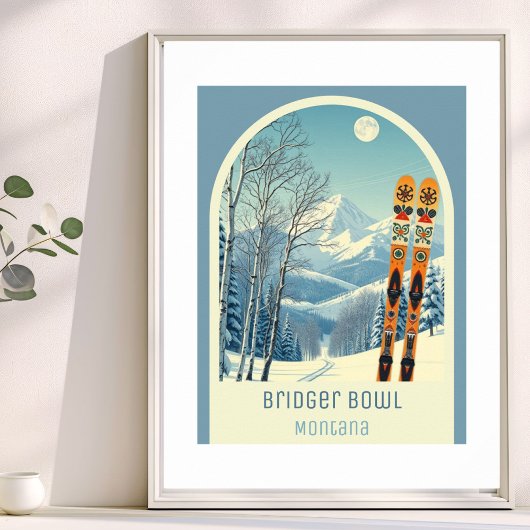Bridger Bowl Montana ski resort  Poster