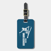 Bridger Bowl Montana Skier Bagagelabel (Voorkant verticaal)