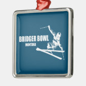 Bridger Bowl Montana Skier Metalen Ornament (Links)