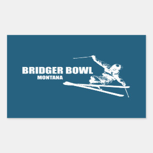 Bridger Bowl Montana Skier Rechthoekige Sticker