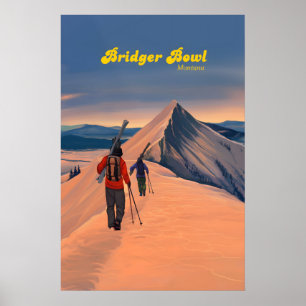 Bridger Bowl Montana Skiresort Reisposter Poster