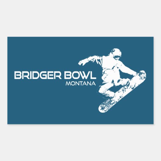 Bridger Bowl Montana Snowboarder Rechthoekige Sticker (Voorkant)