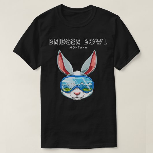 Bridger Bowl Montana USA Ski- en snowboardkonijn T-shirt (Design voorkant)