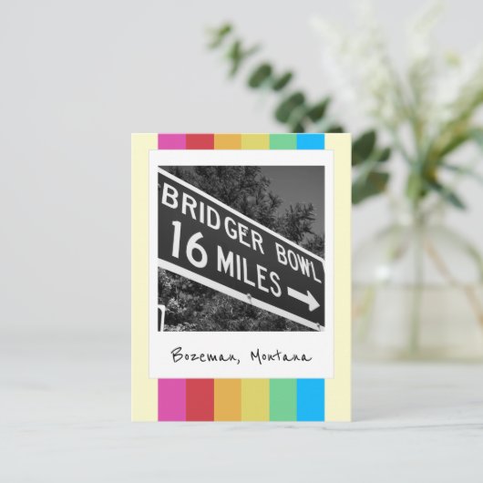 Bridger Bowl Retro Instant Camera Briefkaart (Staand voorkant)