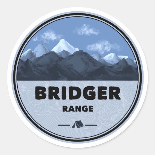 Bridger Range Montana Camping Ronde Sticker (Voorkant)