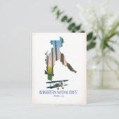 Bridger-teton nationaal bos, wyoming map briefkaart (Staand voorkant)