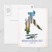 Bridger-teton nationaal bos, wyoming map briefkaart (Voorkant / Achterkant)