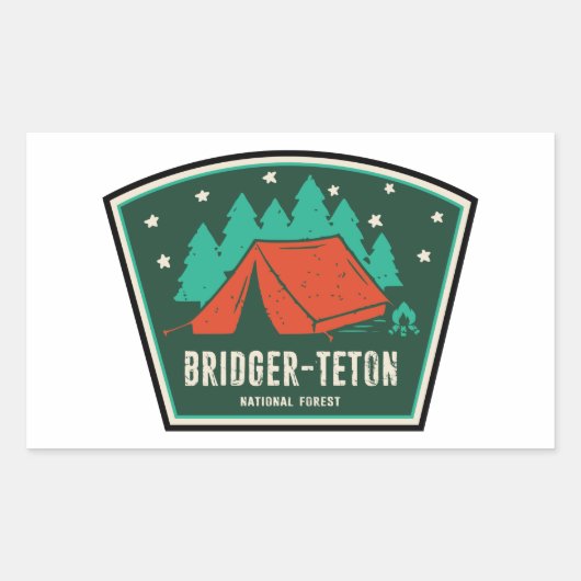 Bridger-Teton National Forest Camping Rechthoekige Sticker (Voorkant)
