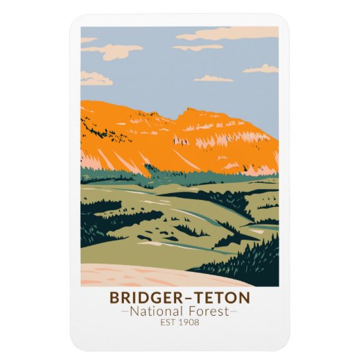 Bridger Teton National Forest Sheep Mountain Magneet (Verticaal)