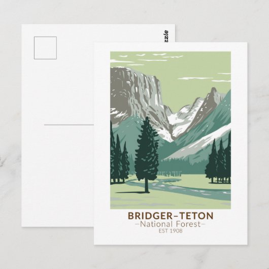 Bridger Teton National Forest Upper Green Briefkaart (Voorkant / Achterkant)